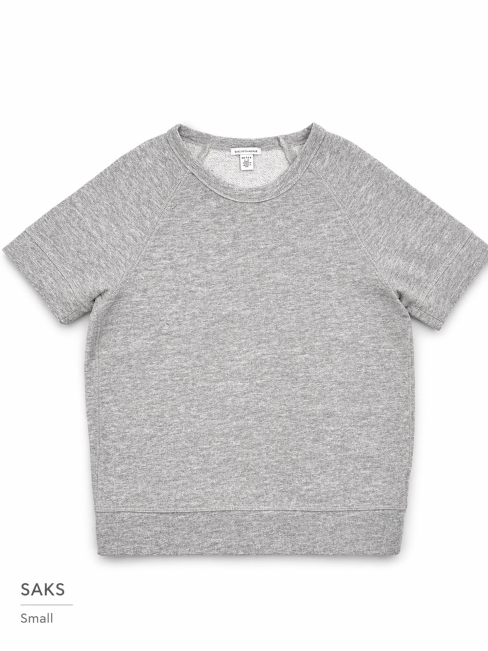 Saks Fifth Ave Minimal Crewneck Lightweight Sweatshirt S